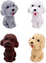 Gum hond puppy - potloodgum - set van 8 stuks - teddy dog - uitdeelcadeautje - traktatie - gummetjes dieren