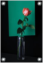 Tuinposter –Abstracte Roos– 40x60cm Foto op Tuinposter (wanddecoratie voor buiten en binnen)