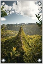 Tuinposter –Eenzame Berg– 40x60cm Foto op Tuinposter (wanddecoratie voor buiten en binnen)