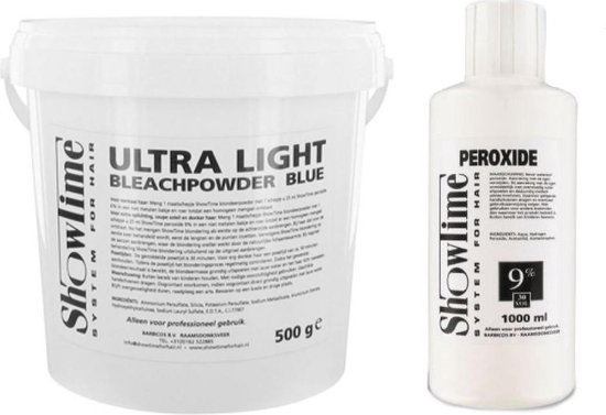 Showtime Ultralight Blondeerpoeder + Showtime Oxidant Creme Peroxide 9%