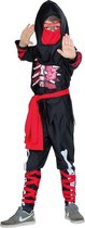 Rubie's Verkleedkostuum Ninja Jongens Rood/zwart Maat 152