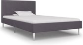 Bedframe Grijs Stof (Incl LW Anti kras Vilt) 90x200 cm - Bed frame met lattenbodem - Tweepersoonsbed Eenpersoonsbed