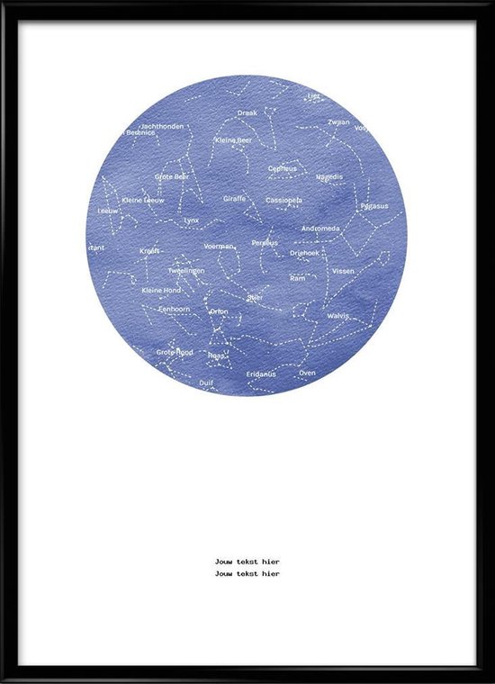 Poster Ciel étoilé Neptune 30 x 40 cm | Cadeau de naissance fille et garçon  | Fête des... | bol.com