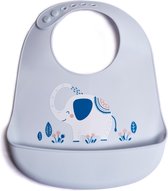 Slabbertje Siliconen baby met Opvangbakje - baby en peuter slabber - verstelbaar en waterdicht - Olifant - Telano