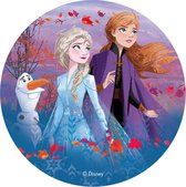 DEKORA - Frozen 2 taartschijf Anna, Elsa en Olaf - Decoratie > Taartdecoraties