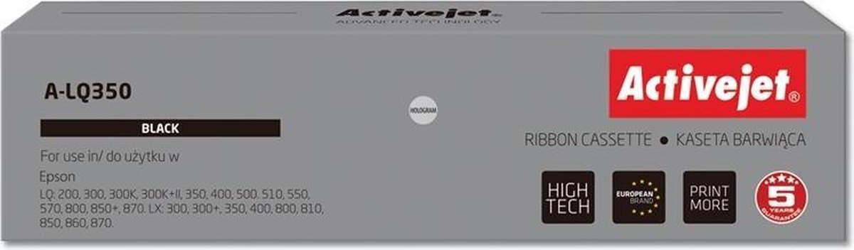 Activejet A-LQ350 lint (vervanging voor Epson S015633; Supreme; zwart)