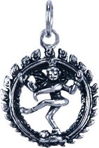 Zilveren Shiva ketting hanger - dansend