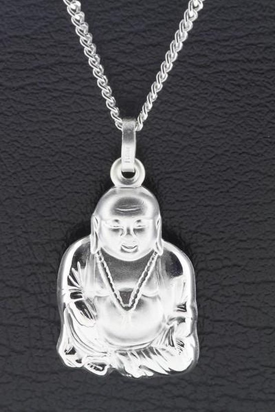 Zilveren Boeddha groot mat-glans ketting hanger | bol.com