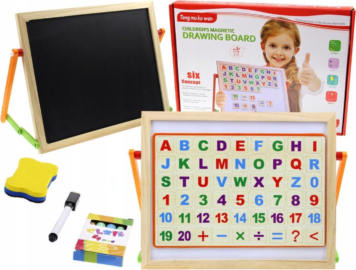 waar dan ook Converteren Verbieden Whiteboard Krijtbord Met Letters En ABC Cijfers | Magnetisch Educatief  Speelgoed Voor... | bol.com