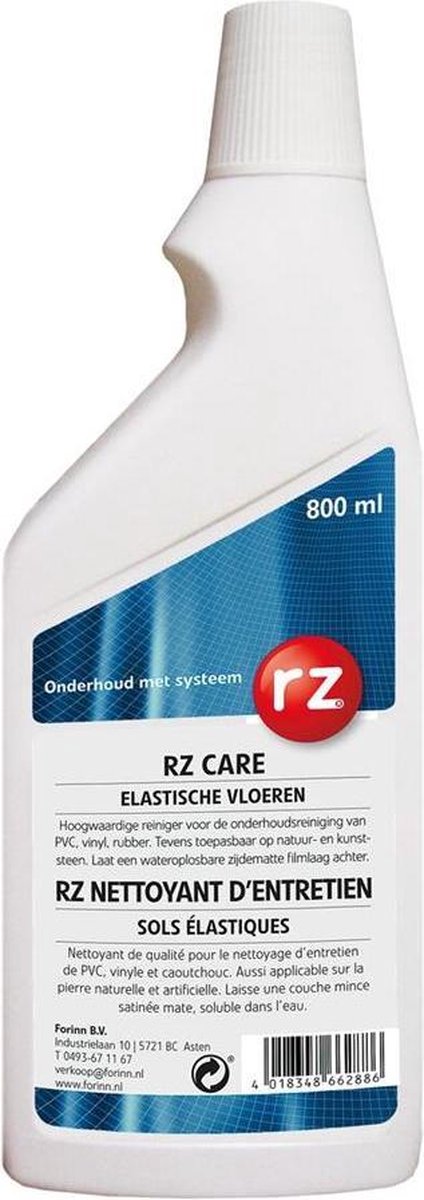 RZ PVC Vloer reiniger Care 800 ml met onderhoud systeem. - RZ Care pvc reiniger