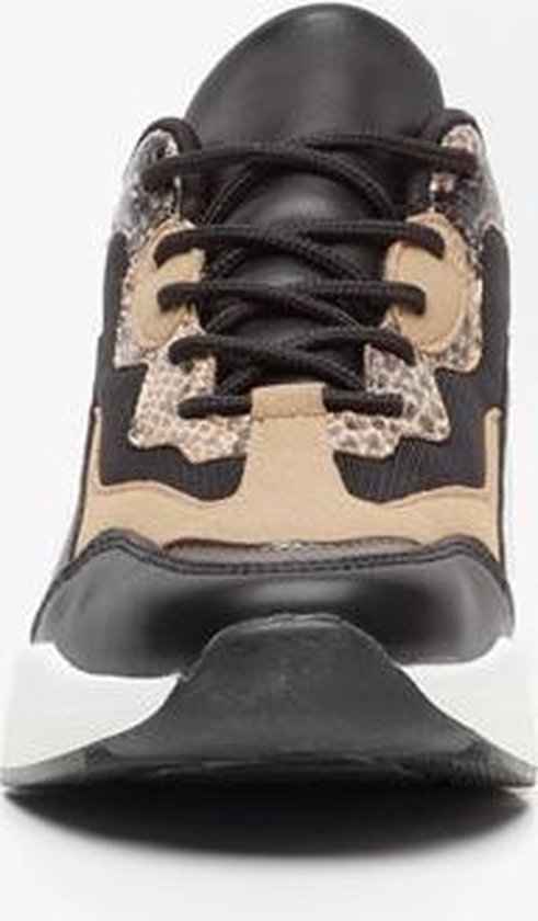 Claudia Ghizzani dames Dad sneakers slangenprint - Zwart - Maat 39 | bol.com