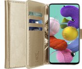 Hoesje geschikt voor Samsung Galaxy A51 - Book Case Leer Pasjeshouder Goud