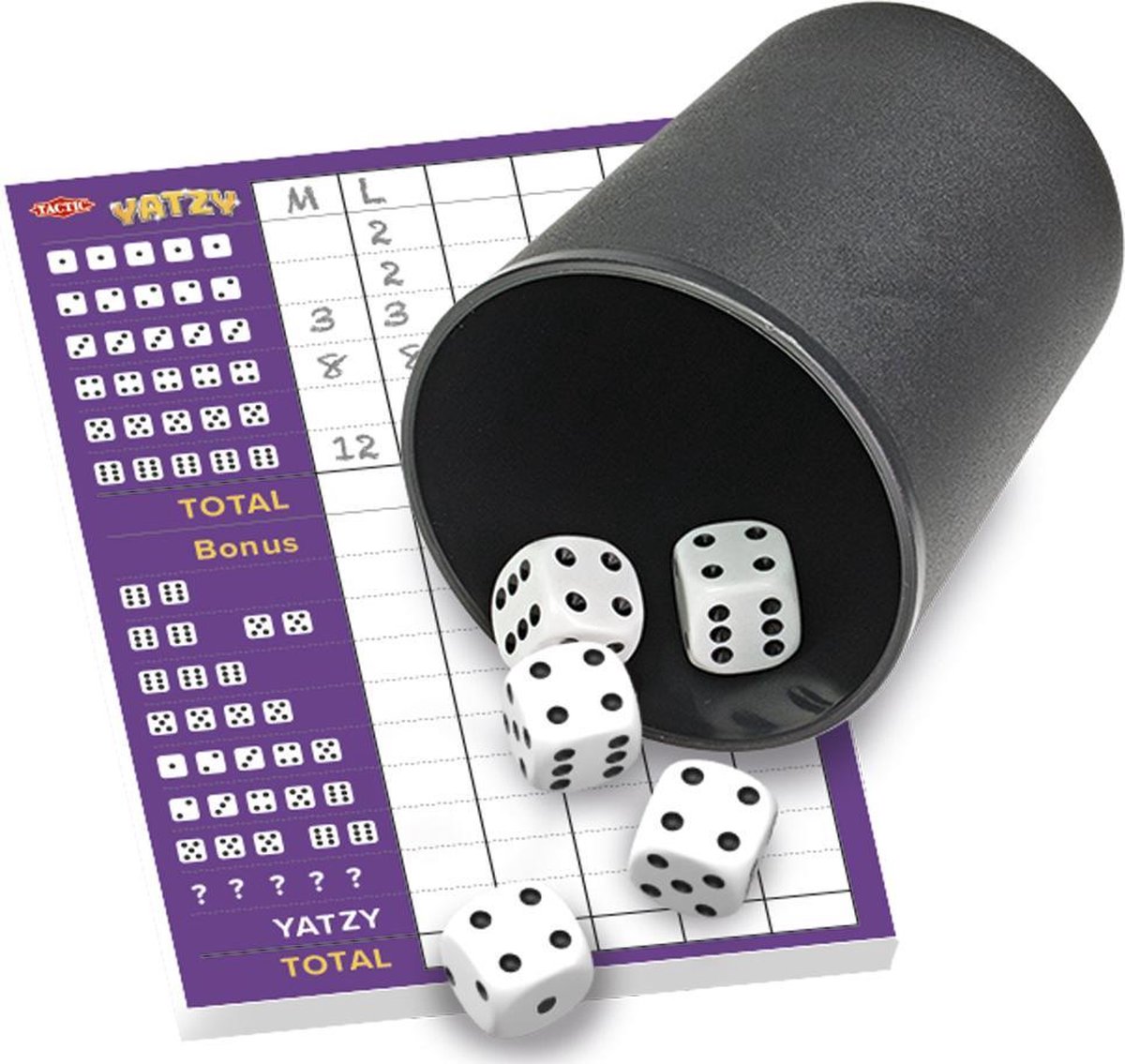 Tactic Yatzy – Dobbelspel – Klassiek Familiespel – Met Dobbelbeker en QR Uitleg – Vanaf 5 Jaar – 2 of Meer Spelers — afbeelding 2