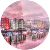Trondheim | Noorwegen | Steden | Rond Plexiglas | Wanddecoratie | 100CM x 100CM | Schilderij | Foto op plexiglas