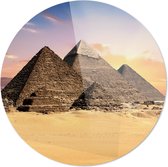 Piramide van Gizeh | Egypte | Steden | Rond Plexiglas | Wanddecoratie | 80CM x 80CM | Schilderij | Foto op plexiglas