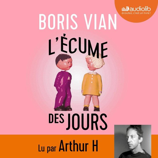 Boris Vian, L'écume des jours, voorgelezen door Arthur H. Twee poppen met paarse en gele kleding staan tegenover elkaar.