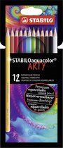 Crayons aquarelle STABILO Aquacolor - Coffret 12 couleurs