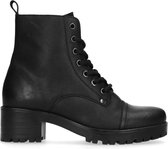 Sacha - Dames - Zwarte biker boots met blokhak - Maat 39