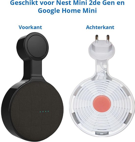 Houder voor Google Home Nest Mini - Muur Beugel - Stopcontact beugel- Zwart  | bol.com