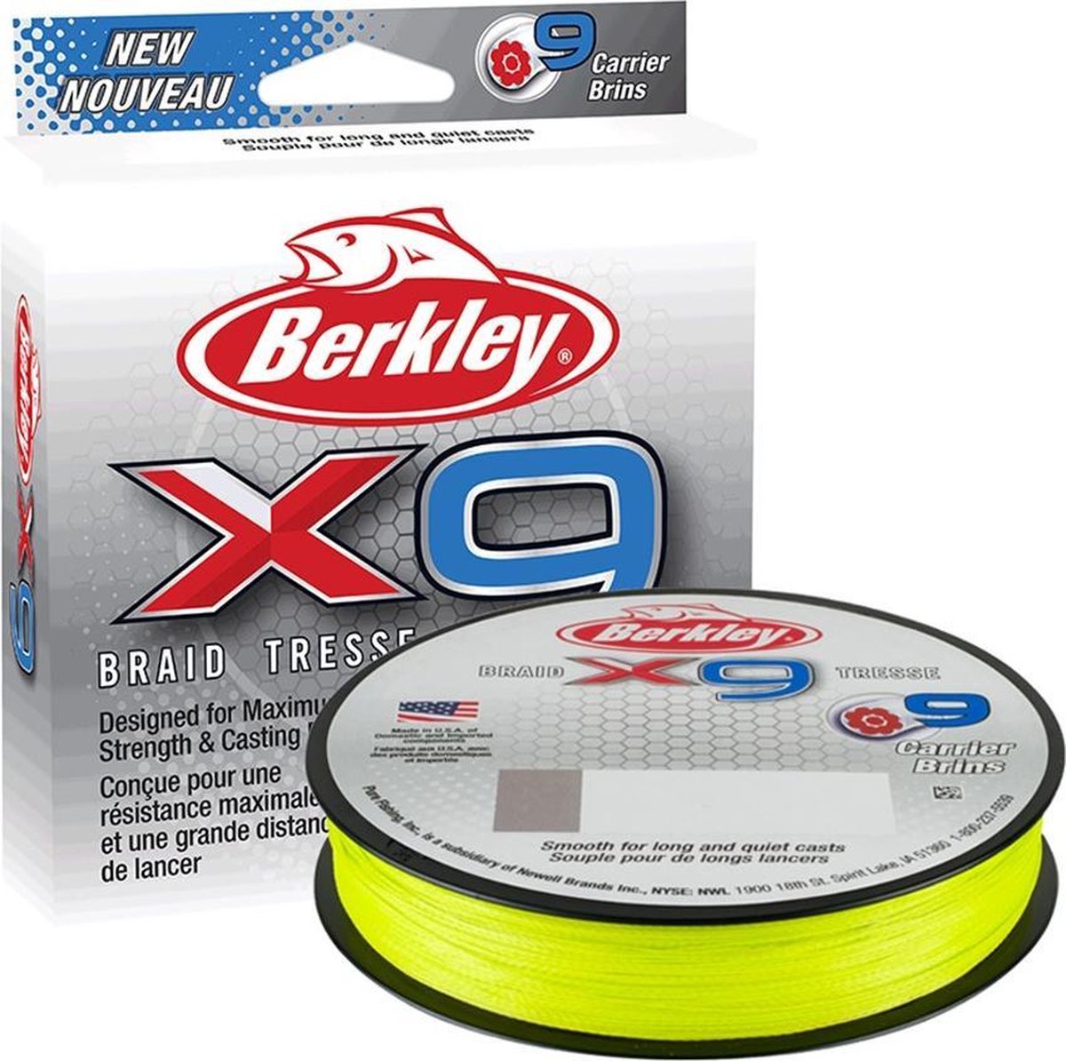 Berkley X9 Braid Fluro Green - 20.6kg - 0.20mm - 150m - Groen