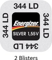 2 stuks (2 blisters a 1 stuk) Energizer Zilver Oxide Knoopcel 344/350 LD 1.55V