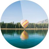 Luchtballon op het water | Wanddecoratie | 80CM x 80CM | Schilderij | Foto op plexiglas | natuur | Landschappen