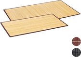 Relaxdays badmat bamboe - douchemat antislip laag - houten douchemat - versch. groottes - Naturel, 100 x 80 cm