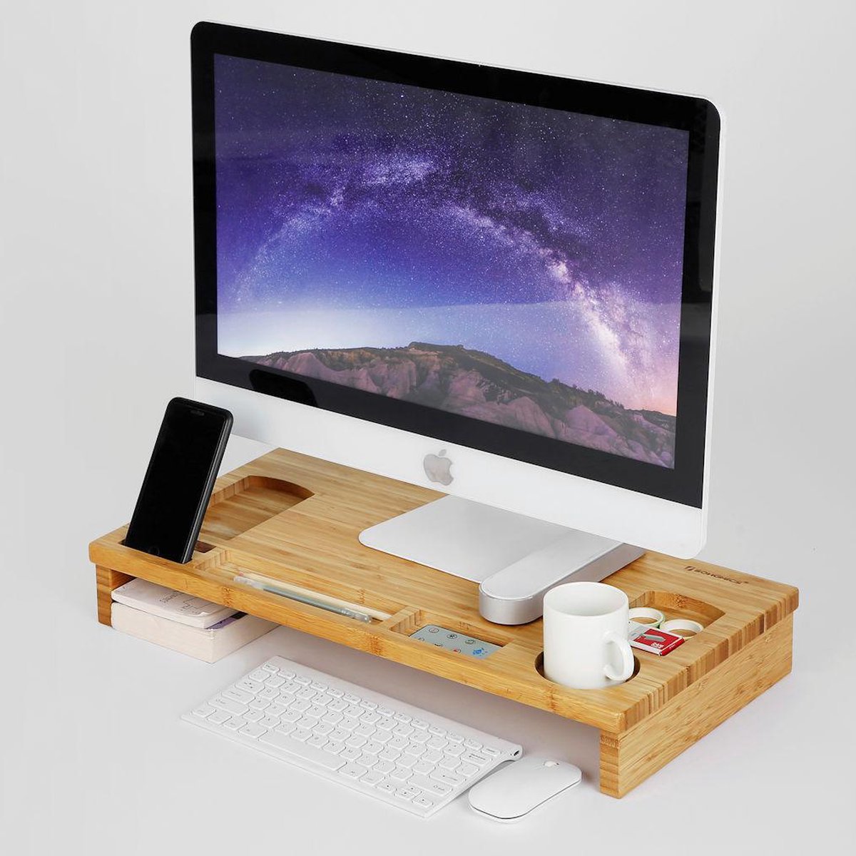 Support universel en bois pour écran dordinateur télévision écran universel en bois pour lever lécran de bureau 