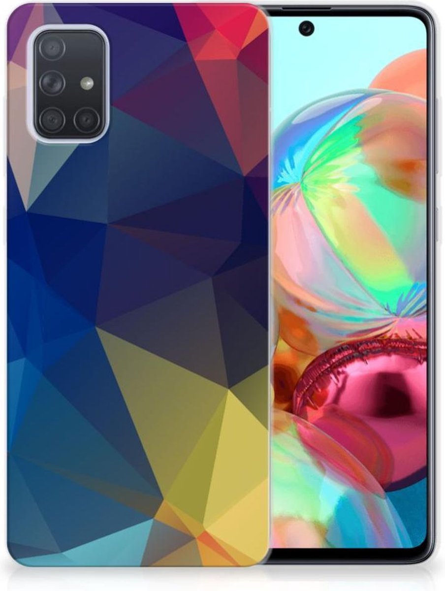 Samsung Galaxy A71 TPU Hoesje Polygon Dark