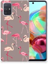 Samsung Galaxy A71 TPU Hoesje Flamingo