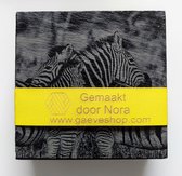 set van 4 onderzetters leisteen-zebra
