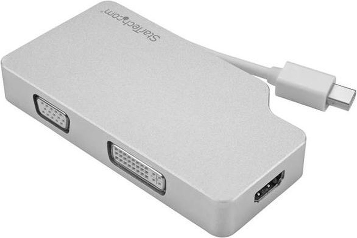 StarTech Aluminium A/V reisadapter: 3-in-1 Mini DisplayPort naar VGA, DVI of HDMI - 4K