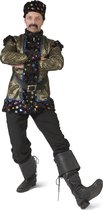 Funny Fashion - Landen Thema Kostuum - Dansen Onder De Sterren Toendra Kozak Kolja - Man - Zwart, Goud - Maat 48-50 - Carnavalskleding - Verkleedkleding