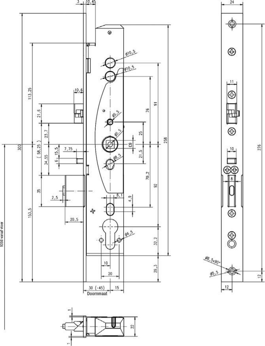 Effeff Centraalslot Anti-Paniek 2724CE/17T - DM 35 - PC 92 - D1/2/3/4