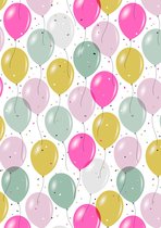 Kinderpapier Confetti & Ballonnen K601930- Breedte 40 cm - 200m lang