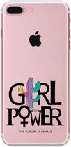 Apple Iphone 7 Plus / 8 Plus Transparant siliconen hoesje - Girl Power
