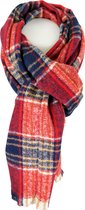 Wintersjaal Qischa blauw-rood