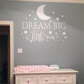 Muursticker babykamer, dream big little one wit