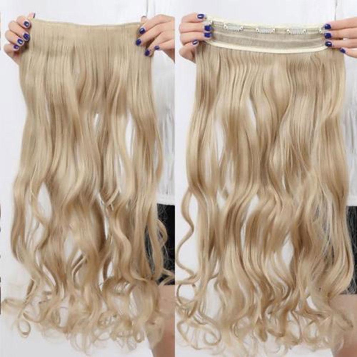 Clip In Extensions 100Echthaar 50cm lengte kleur 613 blond