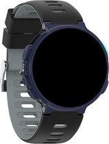 Siliconen Smartwatch Bandje - Geschikt voor Garmin - 22 mm - Zwart/Grijs