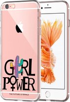 Apple Iphone 6 Plus / 6S Plus Transparant siliconen hoesje (Girl Power)