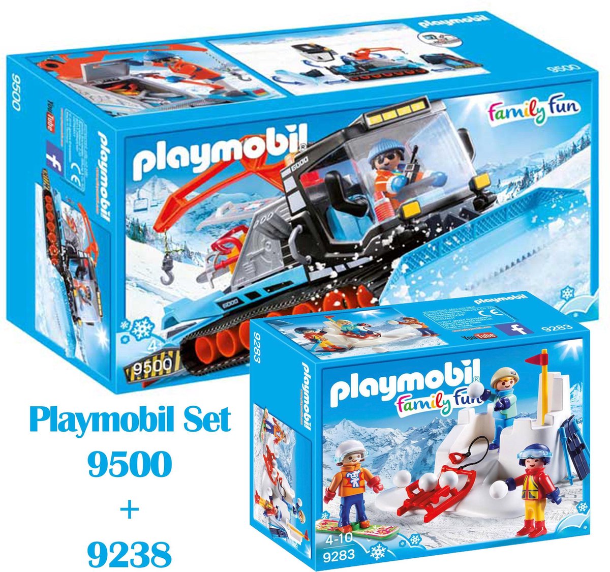Playmobil Family Fun set - 9500 Sneeuwruimer + 9283 Sneeuwballengevecht |  bol.com