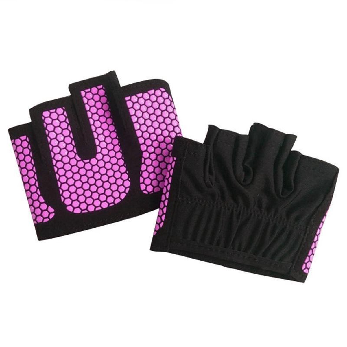 Half Finger Yoga Gloves Anti-skid Sports Gym Palm Protector, Size