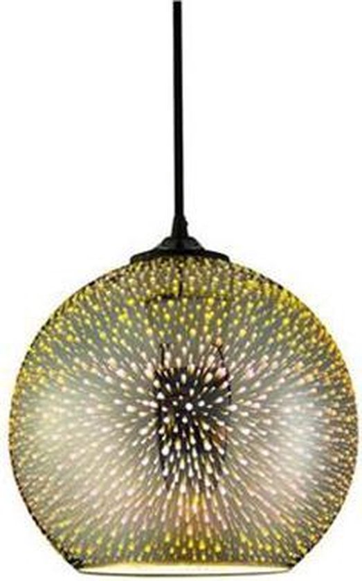 LED Hanglamp 3D - Quanta - Rond - Chroom Glas - E27