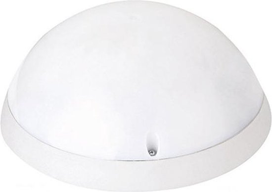 LED Plafondlamp met Bewegingssensor - Opbouw Rond 12W - Waterdicht IP54 - Helder/Koud Wit 6400K - 360° - Mat Wit Kunststof