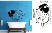 3D Sticker Decoratie Vissen, Octopus en doucheruimte Muurstickers Home Decor Kids Badkamer Decor Cartoon Kinderkamer Verwijderbare DIY Sticker - XYS-9 / L