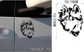3D Sticker Decoratie Huilende Wolf Hond Vinyl Decor Sticker Muursticker Sticker Hond Wolf Muurschilderingen Muuraffiche Papier Home Decor - WOLF15 / Small