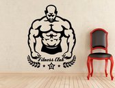 3D Sticker Decoratie Fitness Club Wall Vinyl Decal Gym Sticker Home Interior Murals Art Decoration muscle Man Mural Vinilos Paredes Wall Art Pic A66 - Blue / Small