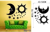 3D Sticker Decoratie Populaire Crescent Sun and Moon Ethnic Sunshine Muurtattoo Art Decor Sticker Vinyl Bohemian Muurtattoo Verwijderbare Muurschildering - Sun10 / Small