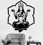 3D Sticker Decoratie 56x56cm Pinturas Murais Yoga Wall Decal Bedroom Yoga Mandala Menhdi Flower Pattern Ornament Om Indian Living Room Wall Sticker - Sky Blue